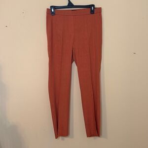 Theory treeca linen blend cropped slim leg pants orange size 4 $245
